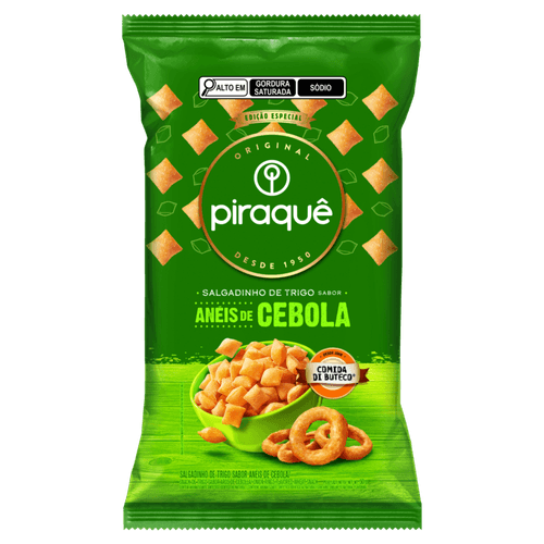 Salgadinho de Trigo Anéis de Cebola Piraquê Comida di Buteco 50g