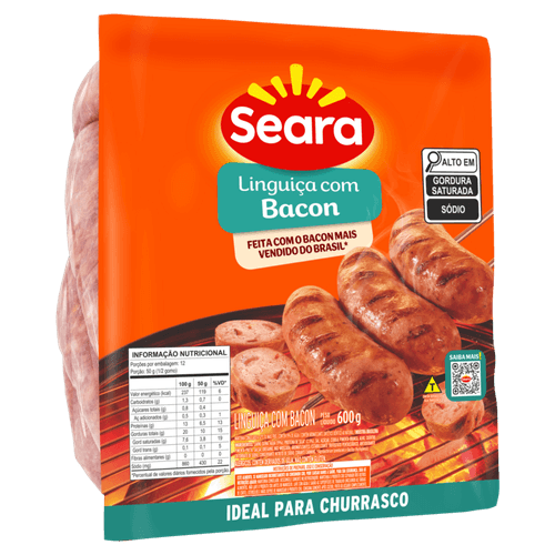 LINGUICA SUINA SEARA 600G-PC BACON