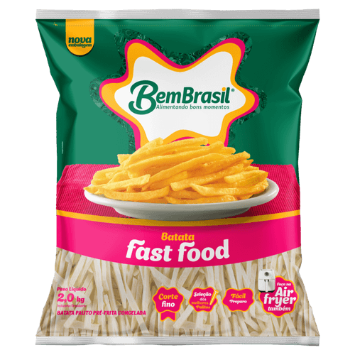 Batata Palito Pré-frita Tradicional  Fast Food Bem Brasil Congelada 2kg