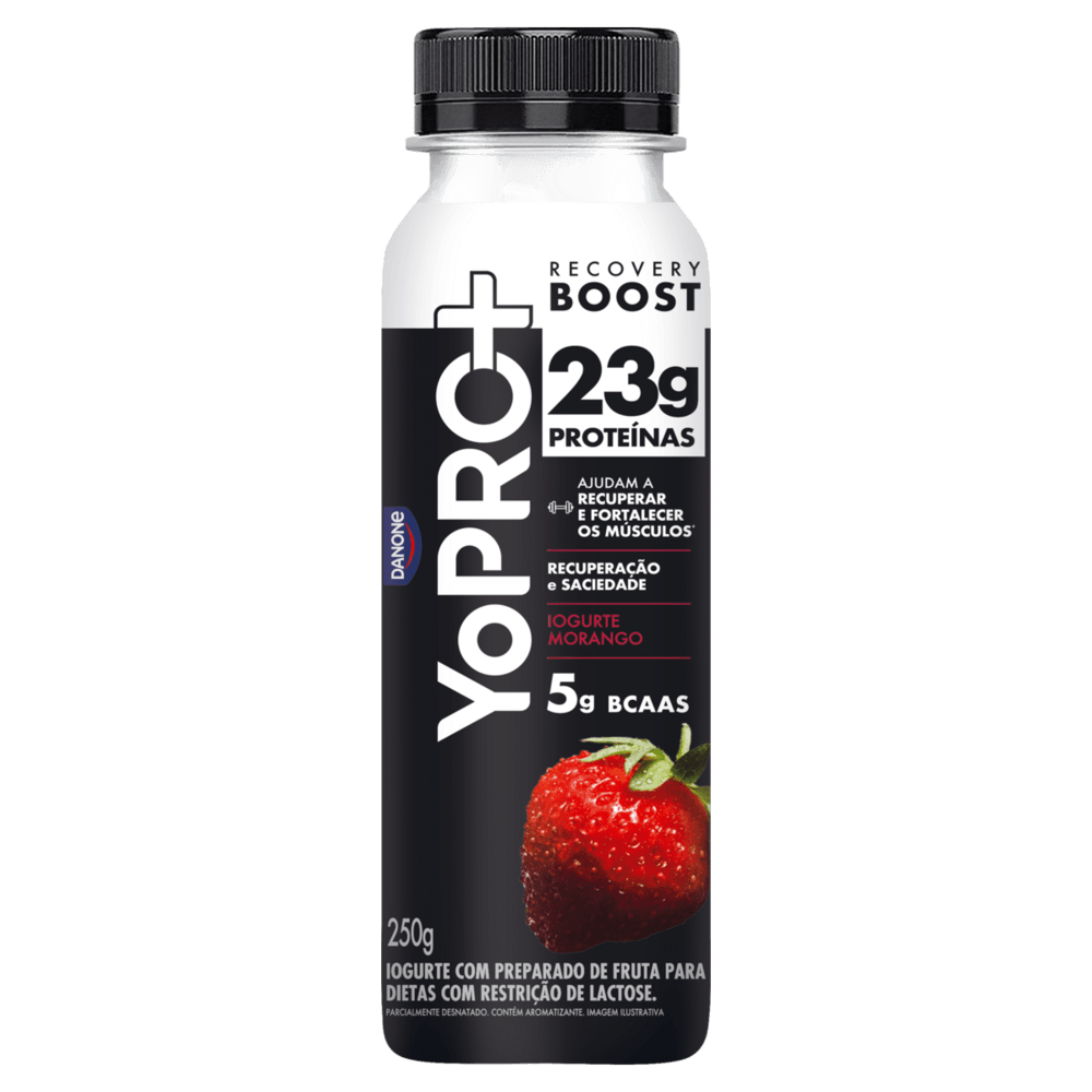 Iogurte Parcialmente Desnatado Morango Zero Lactose Yopro + Recovery ...