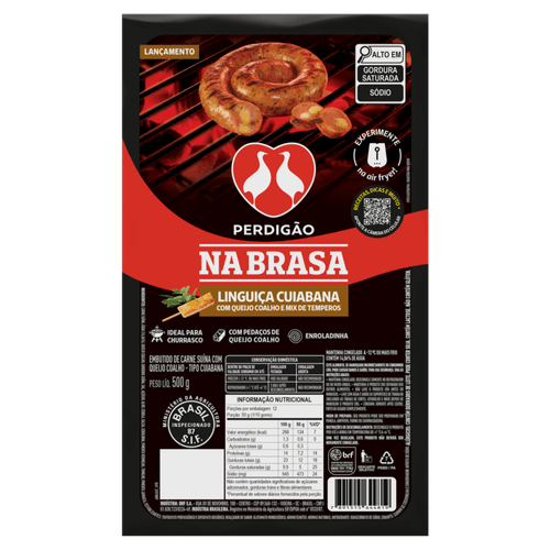 LING CUIABANA PERDIGAO NA-BRASA 500G-PC COM QUEIJO COALHO