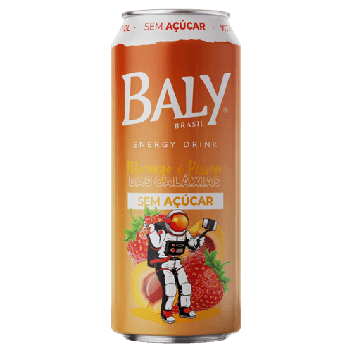 Energético Baly  Morango e Pêssego Sem Açúcar 473ml