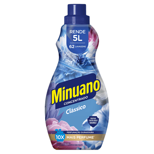 Amaciante de Roupa Concentrado Clássico Minuano Frasco 1l