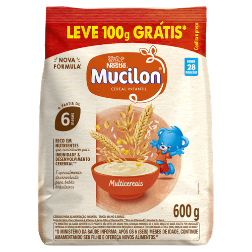 CEREAL INF MUCILON 600G-PC 100G GTS MULTICEREAIS