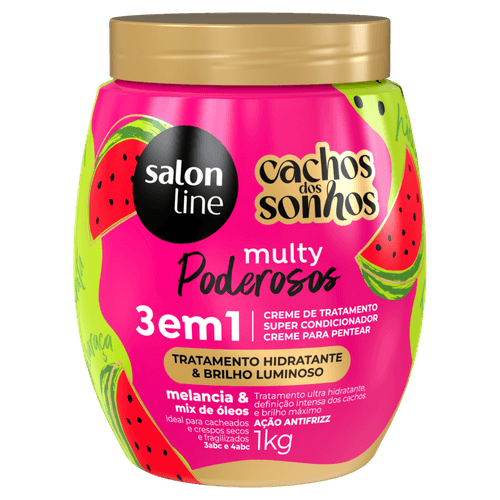 Creme de Tratamento Melancia 3 em 1 Cachos dos Sonhos Multy Poderosos 1kg