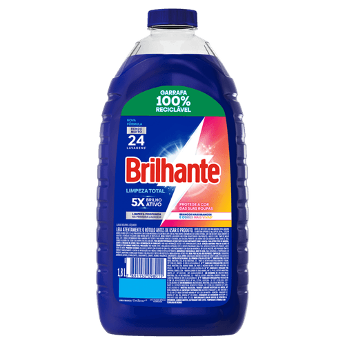 LAVA ROUPA BRILHANTE LIQUIDO 1.8L LIMPEZA TOTAL