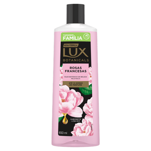 Sabonete Líquido Rosas Francesas Lux Botanicals Frasco 650ml Tamanho Família