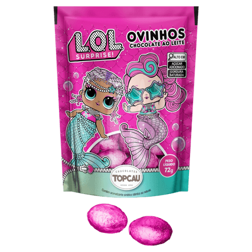 Ovinhos de Chocolate ao Leite L.O.L. Surprise! Topcau Sachê 72g