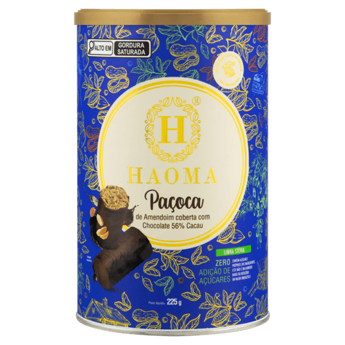 PACOCA COM CHOCOLATE HAOMA 225G COM STEVIA 56% CACAU