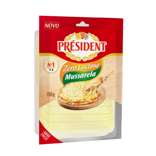 MUSSARELA PRESIDENT ZERO LAC FAT-150G