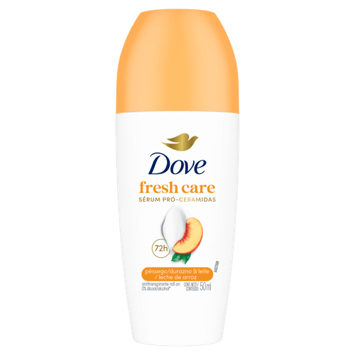 DESODORANTE ROLL ON DOVE 50ML PESSEGO E LEITE DE ARROZ