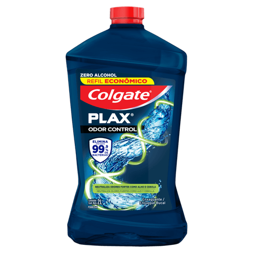 Enxaguante Bucal Zero Álcool Colgate Plax Odor Control Frasco 2l Refil Econômico