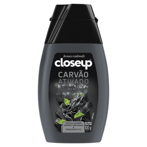 Gel Dental Carvão Ativado Menta Closeup Frasco 100g