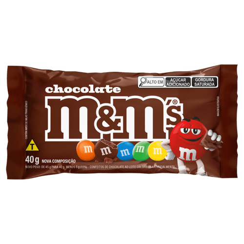 CONFEITO M&M 40G-PC CHOCOLATE AO LEITE