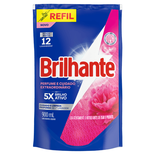 LAVA ROUPAS BRILHANTE LIQUIDO 900ML-RF PERFUME EXTRAORDINARIO