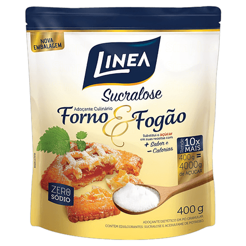 Adoçante Em Pó Sucralose Culinário Linea Forno &amp; Fogão Pouch 400g