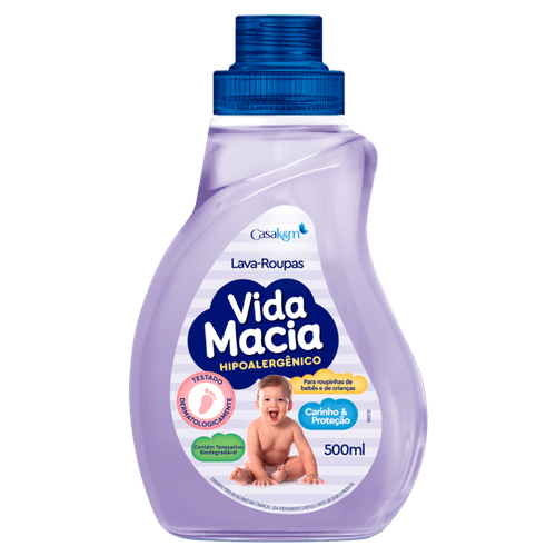 Lava-Roupas Líquido Carinho & Proteção Vida Macia Frasco 500ml