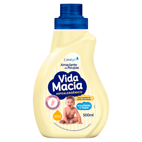 Amaciante de Roupa Glicerina & Camomila Vida Macia Frasco 500ml