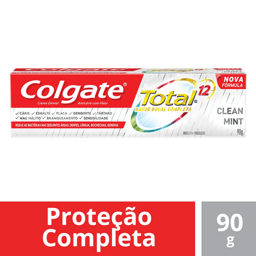 Creme Dental Clear Mint Colgate Total 12 Caixa 90g