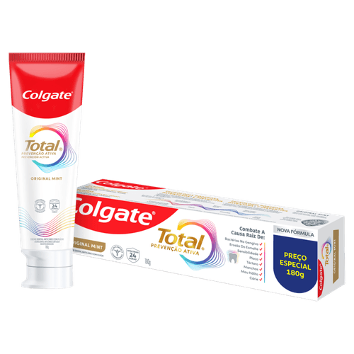 Creme Dental Original Mint Colgate Total Prevenção Ativa Caixa 180g