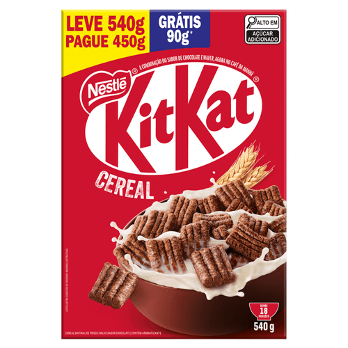 Cereal Matinal Chocolate Kitkat Caixa Leve 540g Pague 450g