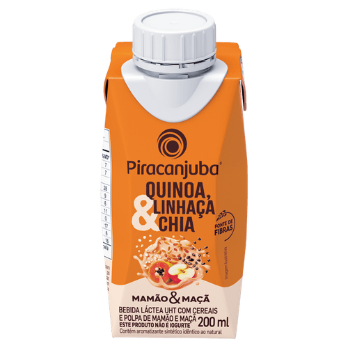 Bebida Láctea UHT Mamão & Maçã com Quinoa, Linhaça e Chia Piracanjuba Caixa 200ml