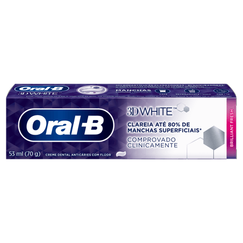 Creme Dental Oral-B 3D White Brilliant Fresh Caixa 70g
