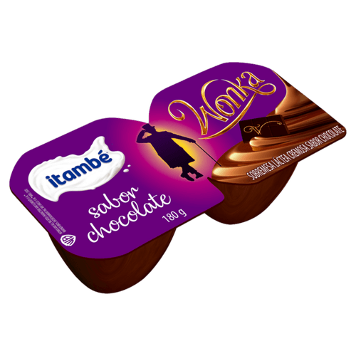 Sobremesa Láctea Chocolate Wonka Itambé Bandeja 180g 2 Unidades