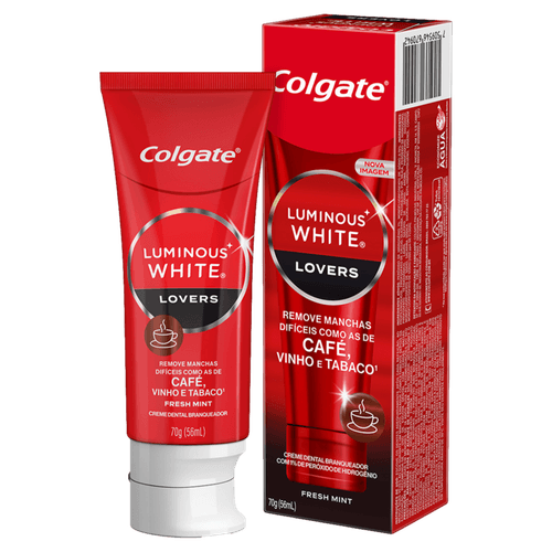 Creme Dental Fresh Mint Colgate Luminous White Lovers Caixa 70g