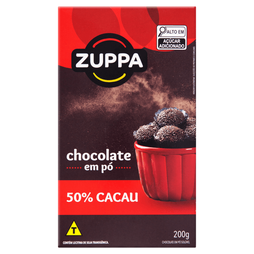 Chocolate Pó Solúvel 50% Cacau Zuppa Caixa 200g
