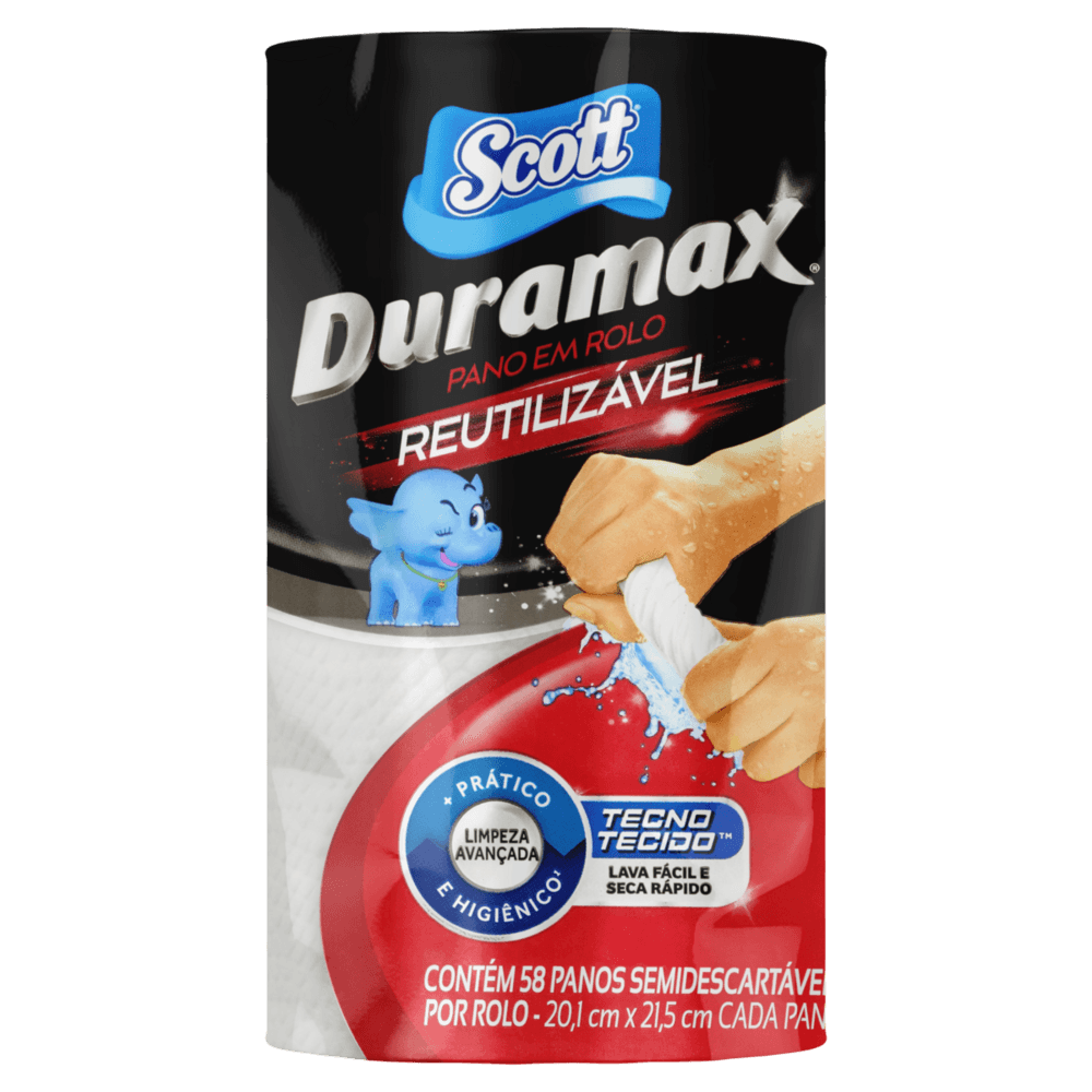 Pano Reutilizável em Rolo Branco Scott Duramax 58 Unidades