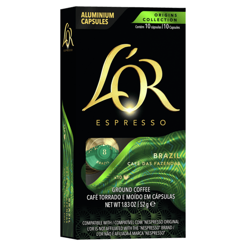 Café em Cápsula Torrado e Moído Espresso Brazil L'or Origins Collection Caixa 52g 10 Unidades