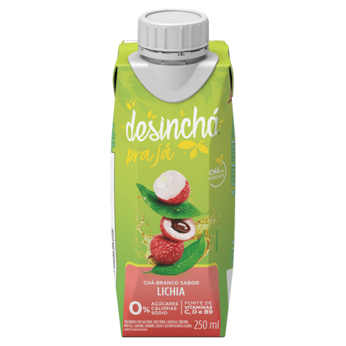 Chá Branco Lichia Zero Açúcar Desinchá pra Já Caixa 250ml
