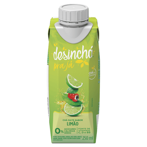 Chá Mate Limão Zero Açúcar Desinchá pra Já Caixa 250ml
