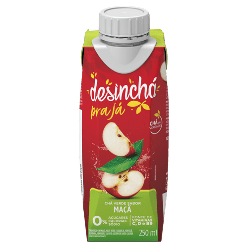Chá Verde Maçã Zero Açúcar Desinchá pra Já Caixa 250ml