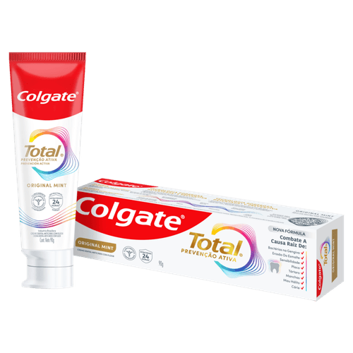 Creme Dental Original Mint Colgate Total Prevenção Ativa Caixa 90g