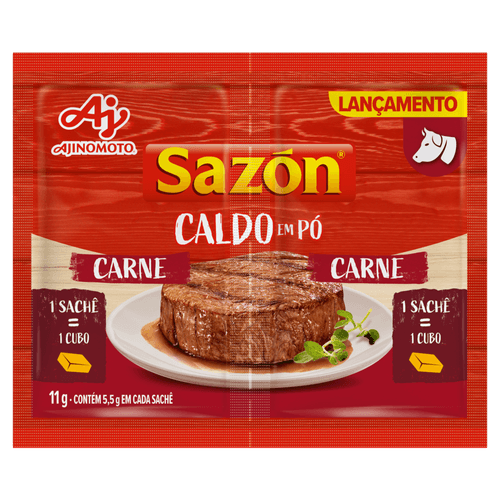 Caldo Pó Carne Sazón Envelope 11g 2 Unidades