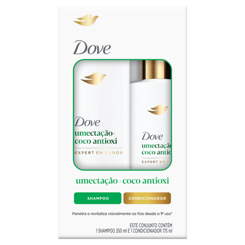 Kit Shampoo 350ml + Condicionador 175ml Dove Umectação + Coco Antioxi