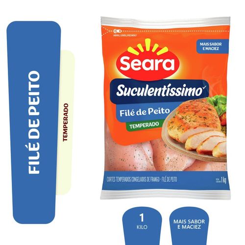 Filé de peito temperado Suculentíssimo Seara IQF 1kg