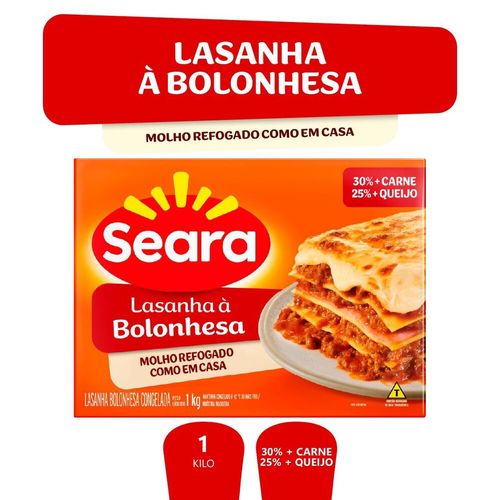 LASANHA SEARA A BOLONHESA CONGELADA 1KG