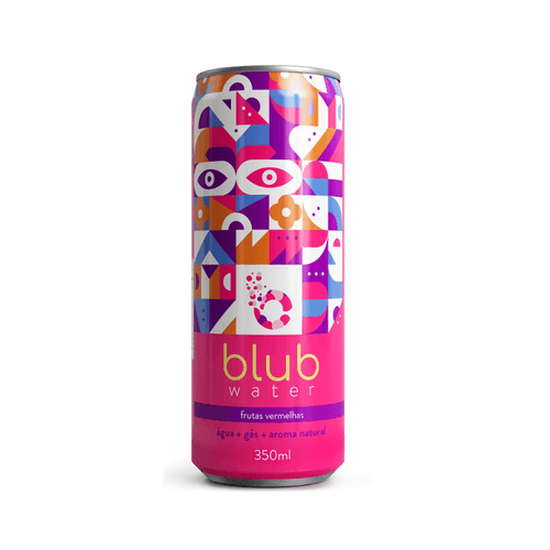 Água Blub Sabor Frutas Vermelhas Gaseificada Lata 350ml