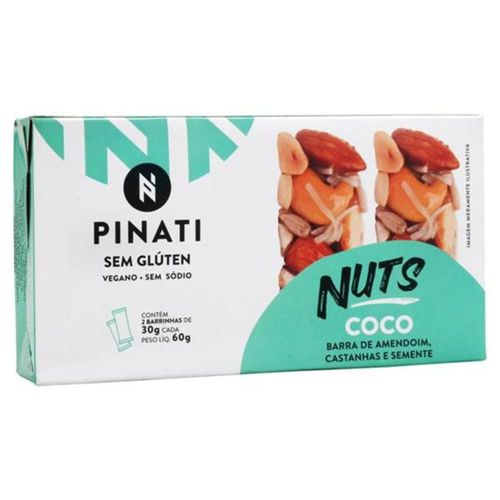 Barra de Nuts Pinati Coco Vegana Sem Glúten 60g