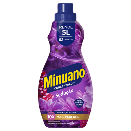 Amaciante de Roupa Concentrado Sedução Minuano Frasco 1l