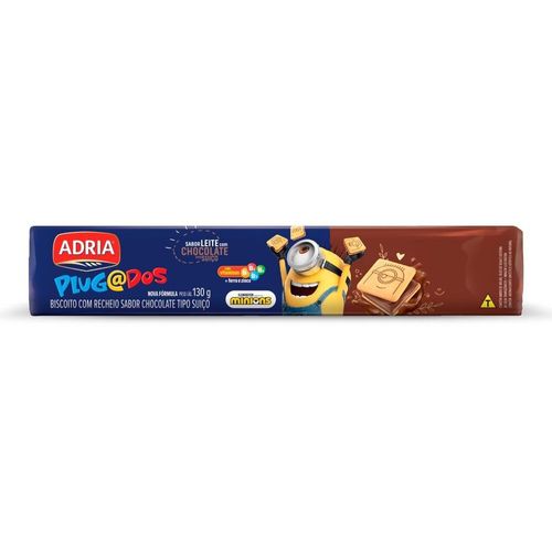 Biscoito Leite Recheio Chocolate Suíço Meu Malvado Favorito Adria Plugados 130g
