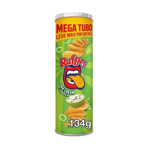 Batata Ruffles Sour Cream e Cebola Mega Tubo 134g