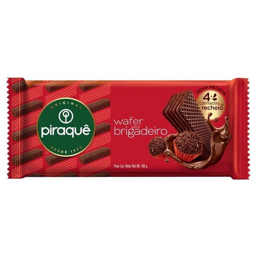 Biscoito Wafer Recheio Brigadeiro Piraquê 100g