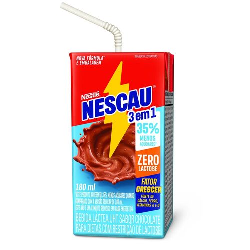 Nescau Bebida Láctea UHT Chocolate Zero Lactose 180Ml