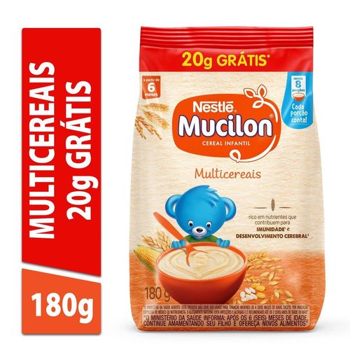 Cereal Infantil Mucilon Multicereais 180g - 20g Grátis