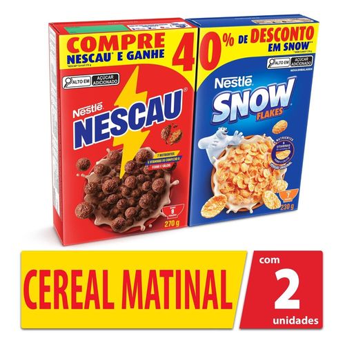 Cereal Matinal Nescau 270g + Snow Flakes 230g
