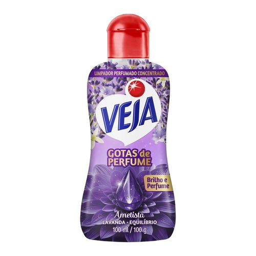 Veja Gotas de Perfume Ametista Lavanda Limpador Perfumado Concentrado  100 ml